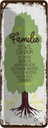 Blechschild 27x10 cm Familie ist Baum halten alles Zusammen Spruch Zitat