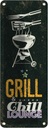 Blechschild 27x10 cm Grill & Chill Lounge 5 Sterne