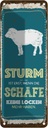 Blechschild 27x10 cm Sturm wenn Schafe keine Locken Spruch Zitat