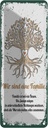 Blechschild 27x10 cm Wir sind Familie alles zusammen Spruch Zitat