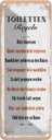 Blechschild 27x10 cm Toilletten Regeln darf gesungen Spruch Zitat