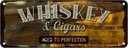 Blechschild 10x27 cm Whiskey & Cigars aced to perfection