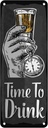 Blechschild 27x10 cm Alkohol Time to Drink