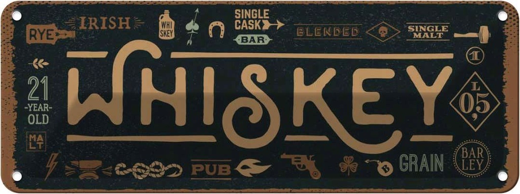 Blechschild 10x27 cm blended irish pub