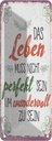 Blechschild 27x10 cm Leben muss nicht perfekt sein um Spruch Zitat