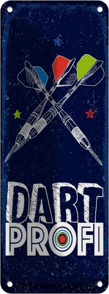 Blechschild 27x10 cm Dart Profi Dartpfeile