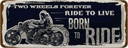 Blechschild 10x27 cm Ride to live Born to ride