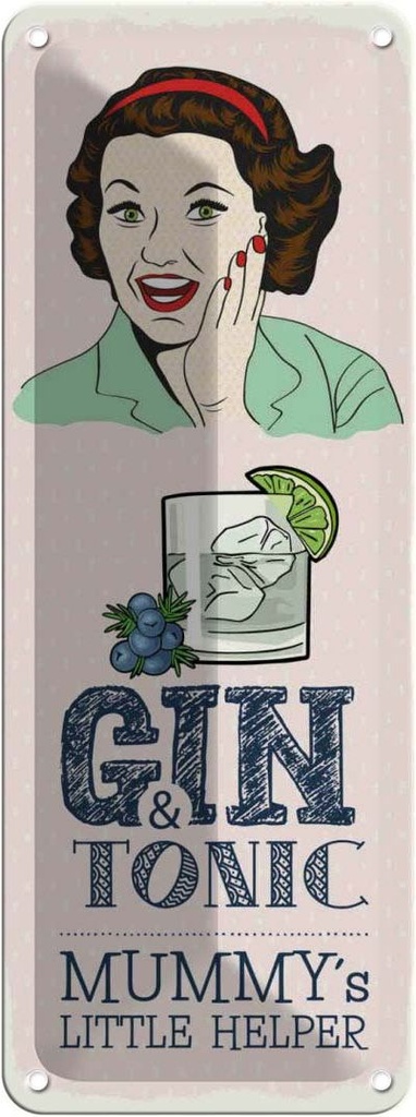 Blechschild 27x10 cm lustig Gin Tonic Mummy´s Helper