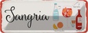 Blechschild 10x27 cm Sangria Cocktail Recipe Soda