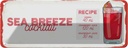 Blechschild 10x27 cm Sea Breeze Cocktail Recipe