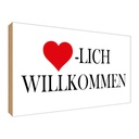 Holzschild 30x40 cm Herzlich Willkommen Dekoration