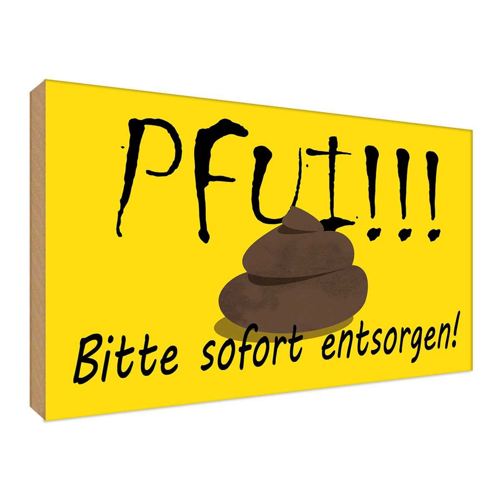 Holzschild 30x40 cm Pfui bitte sofort entsorgen Dekoration