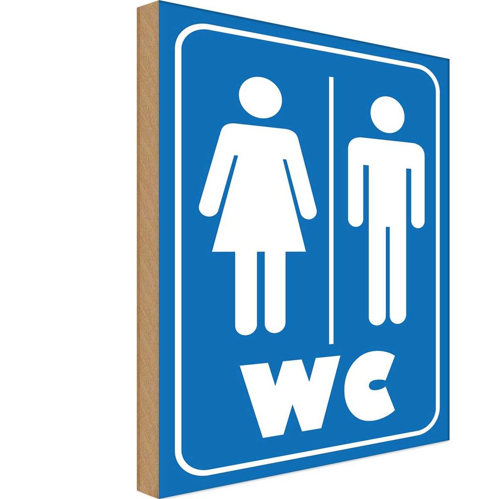 Holzschild 40x30 cm WC Piktogramm Toilette Warnschild Hinweisschild