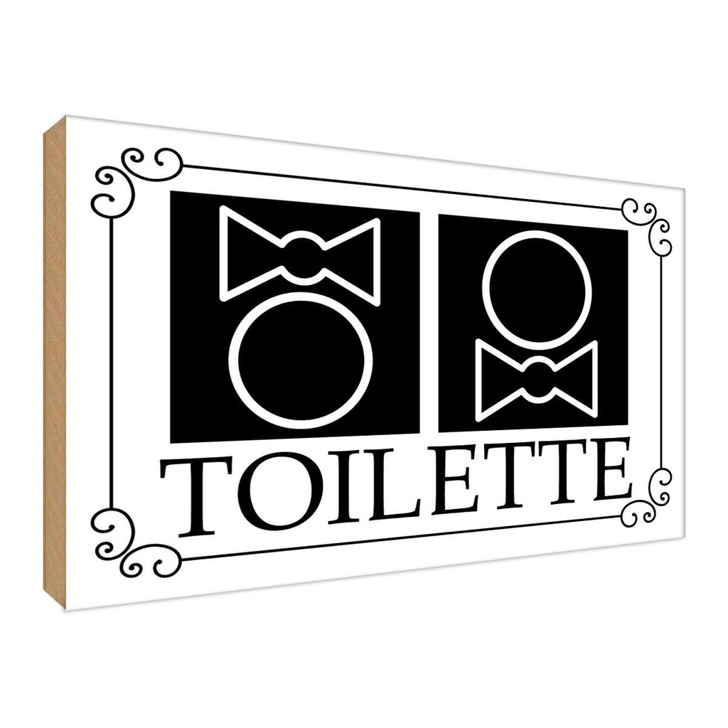 Holzschild 30x40 cm WC Piktogramm Toilette Warnschild Hinweisschild