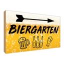 Holzschild 30x40 cm Biergarten rechts Bier