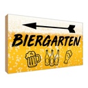 Holzschild 30x40 cm Biergarten links Bier