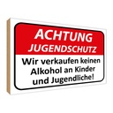 Holzschild 30x40 cm Achtung Jugendschutz Warnschild Hinweisschild