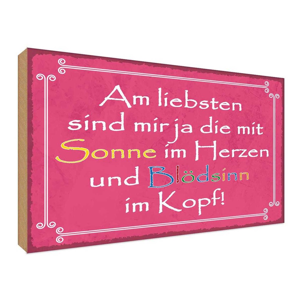 Holzschild 30x40 cm am liebsten sind die mit Sonne