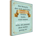 Holzschild 40x30 cm Mensch der sich Kleinigkeiten Dekoration