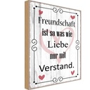 Holzschild 40x30 cm Freundschaft ist so wie Liebe Familie Freunde