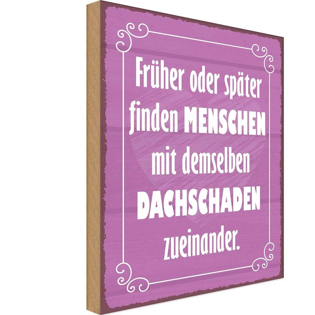 Holzschild 40x30 cm Menschen demselbe Dahschaden Dekoration