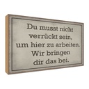 Holzschild 30x40 cm du musst nicht verrückt sein arbeiten Spruch Zitat