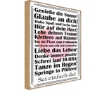 Holzschild 40x30 cm genieße die Sonne sei einfach du Spruch Zitat