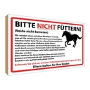 Holzschild 30x40 cm Bitte nicht füttern Pferde Warnschild Hinweisschild