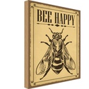 Holzschild 40x30 cm Bee happy Biene Honig Imkerei Tier Haustier
