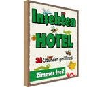 Holzschild 40x30 cm Insektenhotel Zimmer frei Warnschild Hinweisschild