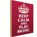 Holzschild 40x30 cm Keep Calm and play Music Krone
