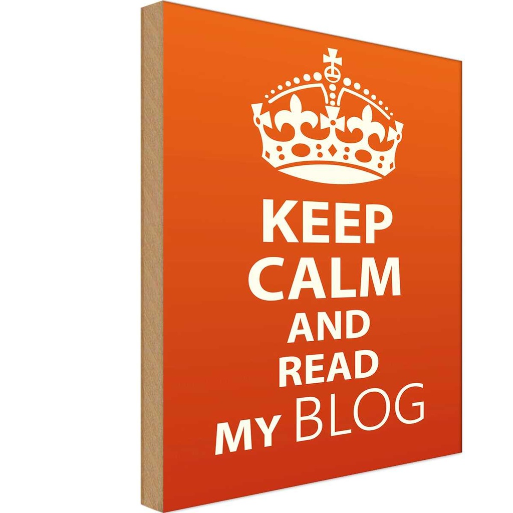 Holzschild 40x30 cm Keep Calm and read my block