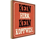 Holzschild 40x30 cm kein Hirn Kopfweh Dekoration