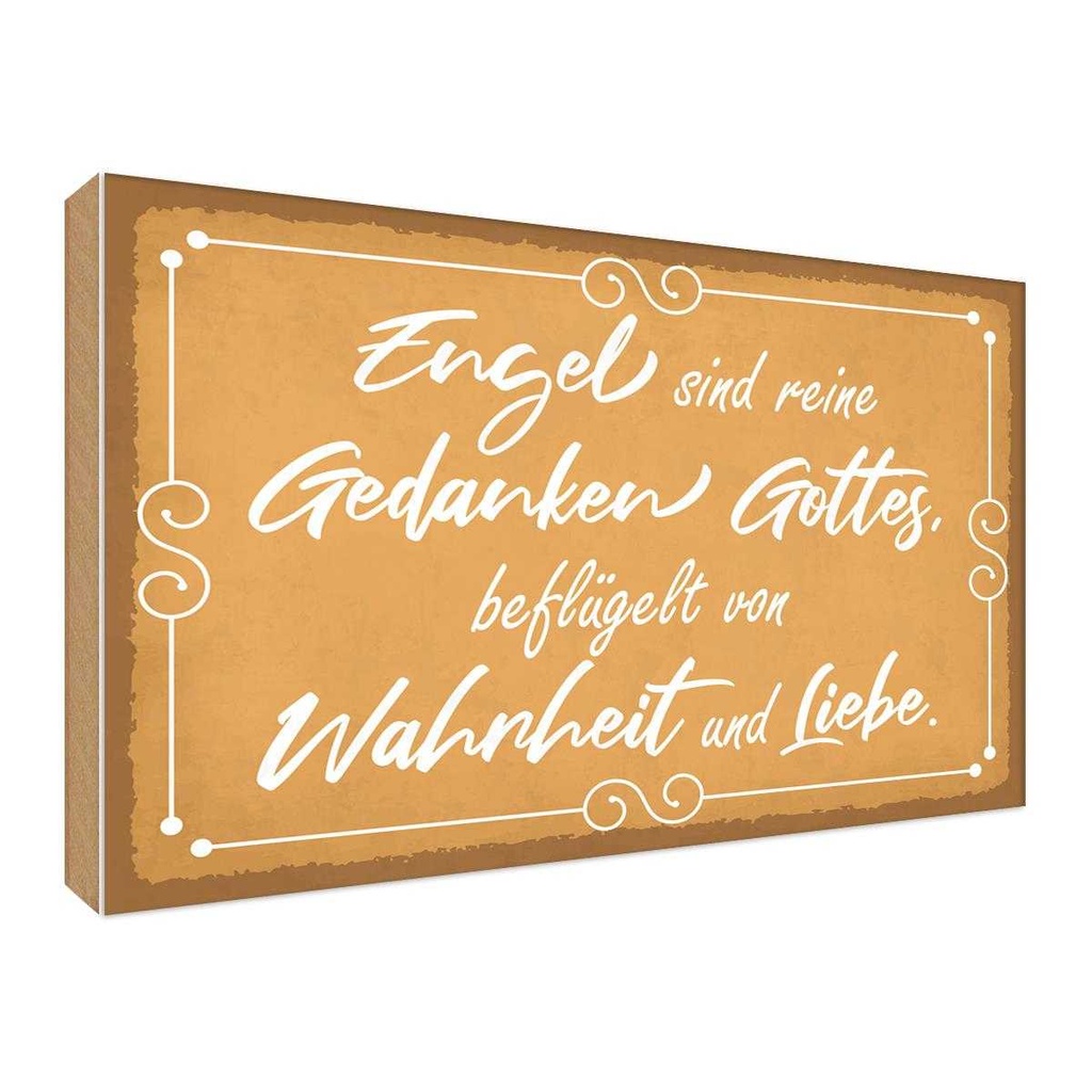 Holzschild 30x40 cm Engel sind Gedanken Gottes Spruch Zitat