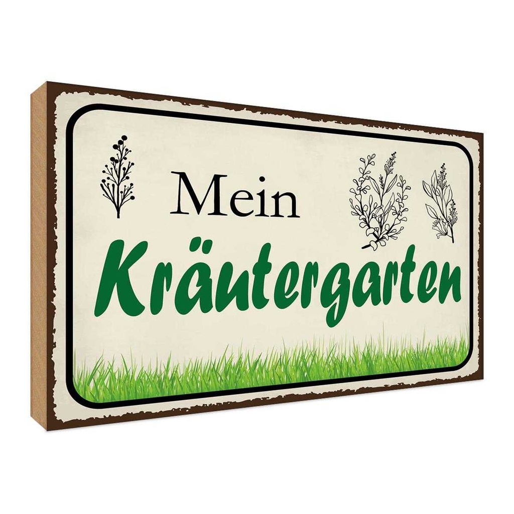 Holzschild 30x40 cm mein Kräutergarten Garten Geschenk