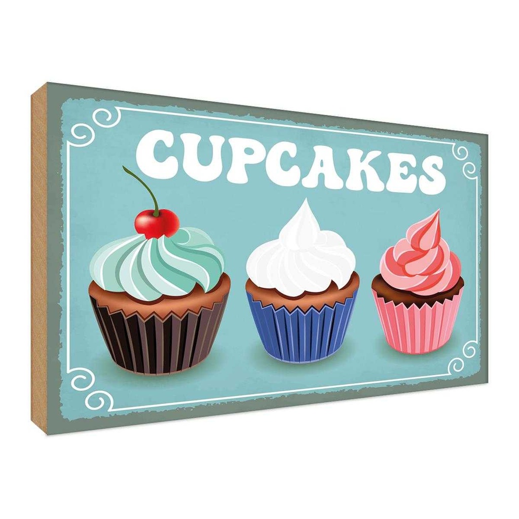 Holzschild 30x40 cm Cupcakes Geschenk