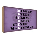Holzschild 30x40 cm Mother mighty lovely happy Mama Familie Freunde