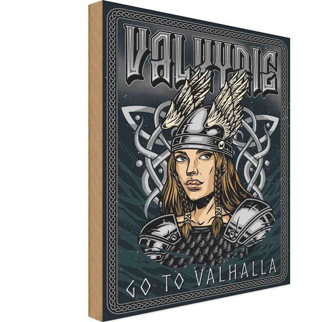 Holzschild 40x30 cm Valkyrie go to Valhalla Wiking Dekoration