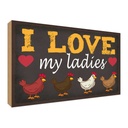 Holzschild 30x40 cm Hühner i love my ladies Tier Haustier