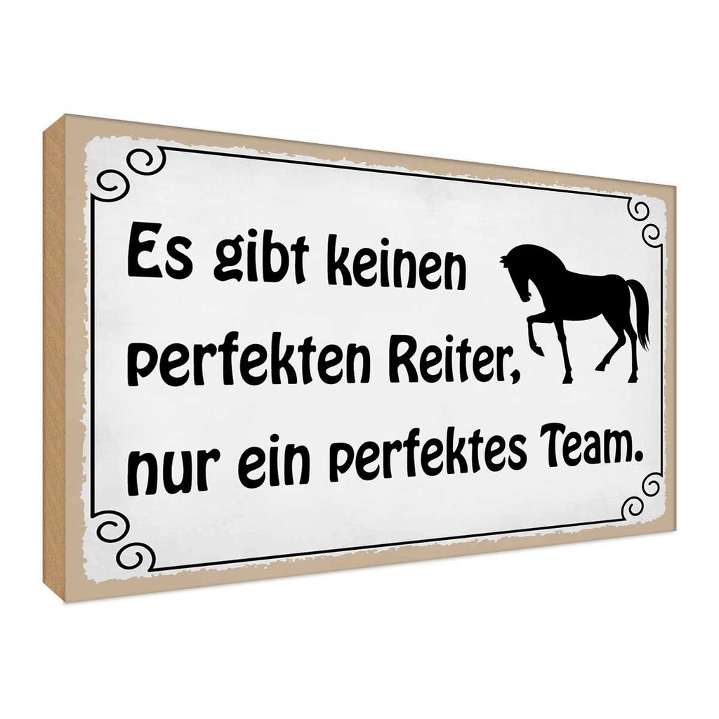 Holzschild 30x40 cm es gibt keinen perfekten Reiter Spruch Zitat