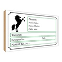 Holzschild 30x40 cm Pferde Name Vater Mutter geb. am Tier Haustier
