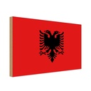 Holzschild 30x40 cm Albaniens Albania Flagge Fahne Wappen