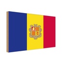 Holzschild 30x40 cm Andorras Andora Flagge Fahne Wappen