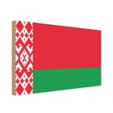 Holzschild 30x40 cm Weißrussland Belarus Flagge Fahne Wappen