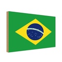 Holzschild 30x40 cm Brasiliens Brazil Flagge Fahne Wappen