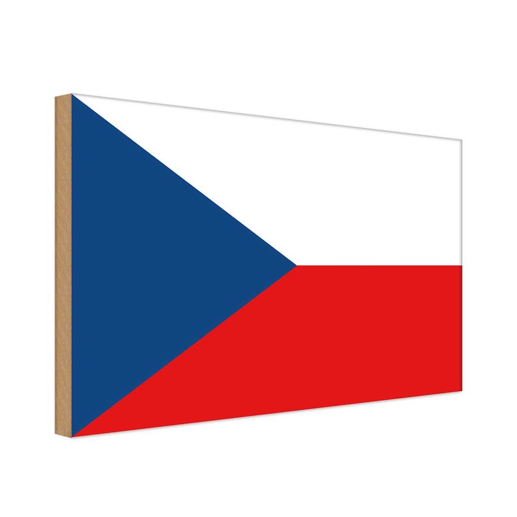Holzschild 30x40 cm Tschechiens Czech Republic Flagge Fahne Wappen