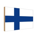 Holzschild 30x40 cm Finnlands Finland Flagge Fahne Wappen