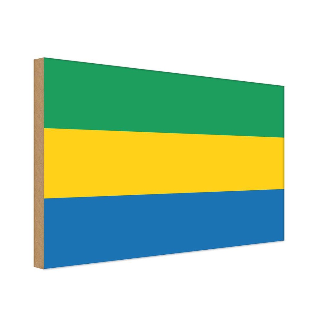 Holzschild 30x40 cm Gabuns Gabon Flagge Fahne Wappen