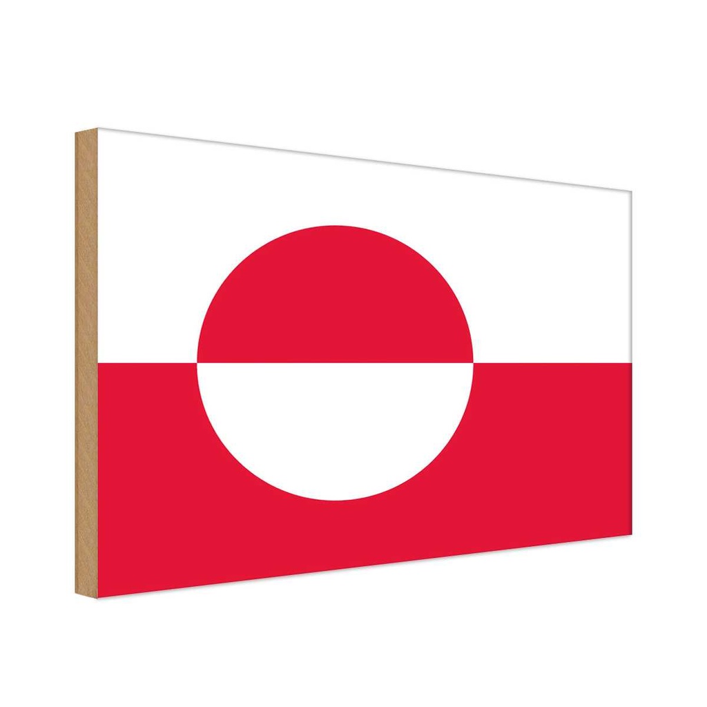 Holzschild 30x40 cm Grönlands Greenland Flagge Fahne Wappen