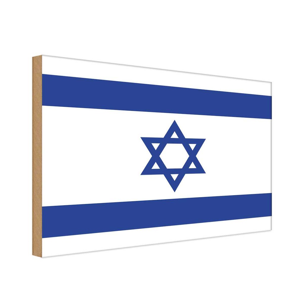 Holzschild 30x40 cm Israels Israel Flagge Fahne Wappen